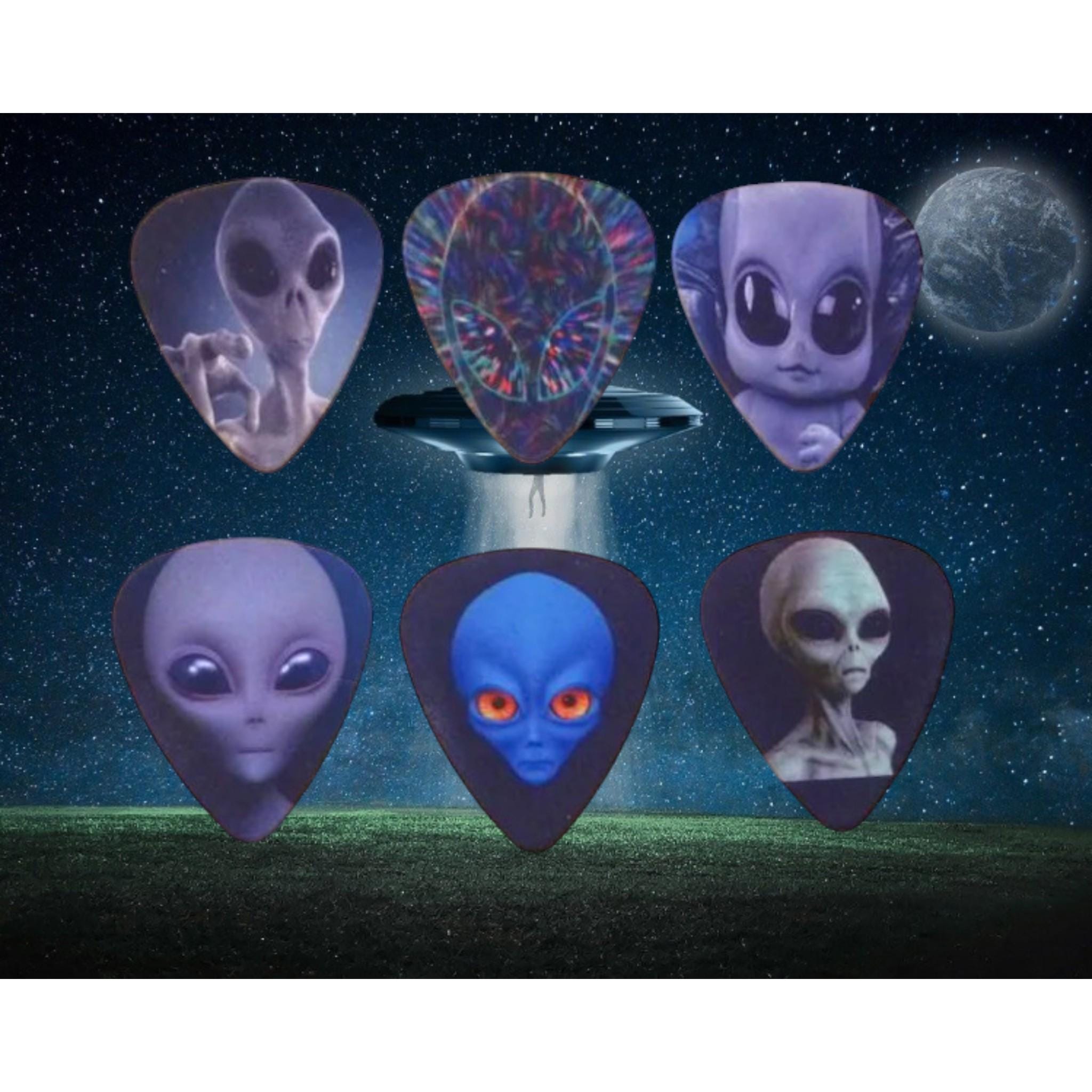 Alien Face Single Sided Picture Guitar Picks Set of 6 - Etsy
