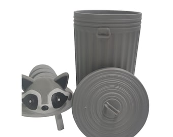 Articulated Raccoon Toy 3D printed With Trash Can