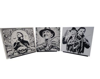 Set of 3 Horror 3D Printed Wall/Table Art Pictures