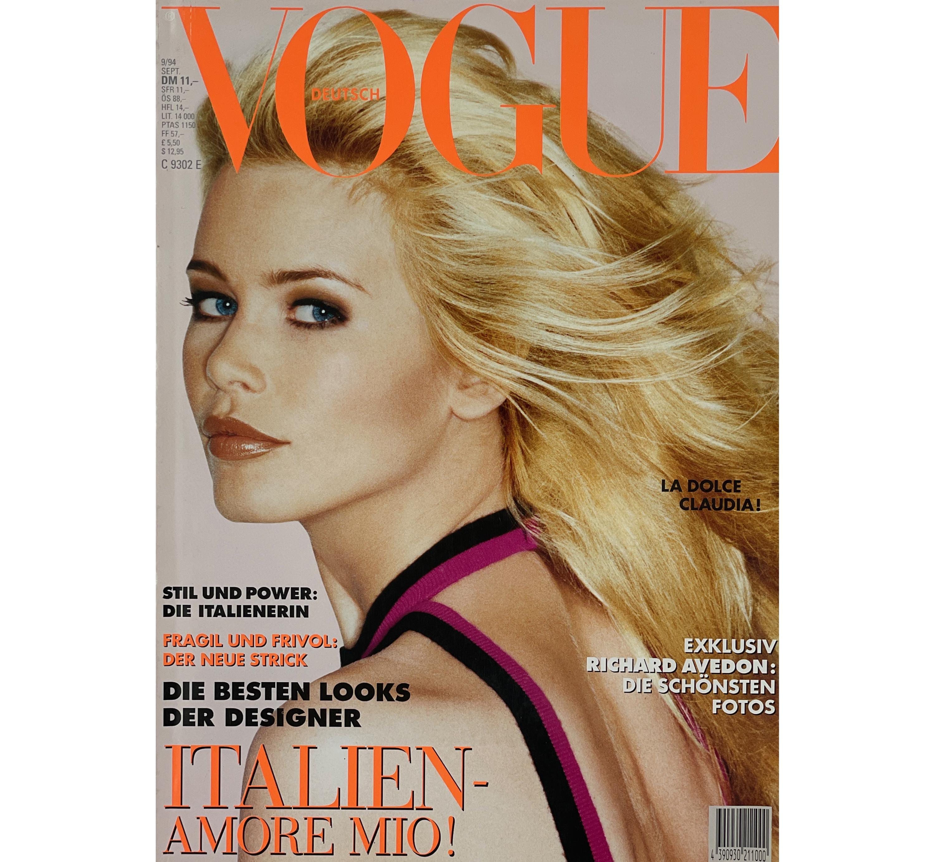 洋書　ヴィンテージ　イタリア版Vogue Gioiello 1997年9月号 VOGUEドイツ版 1994年9月号 — クラウディア・シファーが表紙を飾り