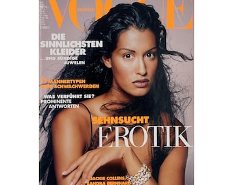 VOGUE Germany June 1993 — Yasmeen Ghauri cover (Walter Chin), Shalom Harlow — Vintage — Collectible — 90s Fashion — Rare Fashion Magazine