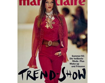 MARIE CLAIRE SPECIAL February 1993 - Kate Moss cover, Naomi Campbell, Cindy Crawford, Helena Christensen, Linda Evangelista — Vintage
