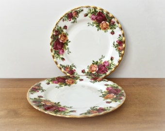 Old Country Roses Bread and Butter Plates Royal Albert Small China