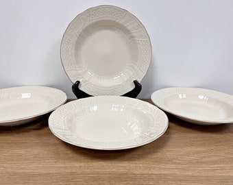 Mikasa Rim Soup Bowls Fine Ivory Tivoli D100 Basket Weave Holly