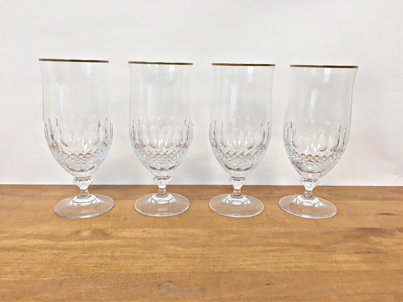 Mikasa Gold Crown Crystal Iced Tea Glasses Stemware Water Goblet Etsy