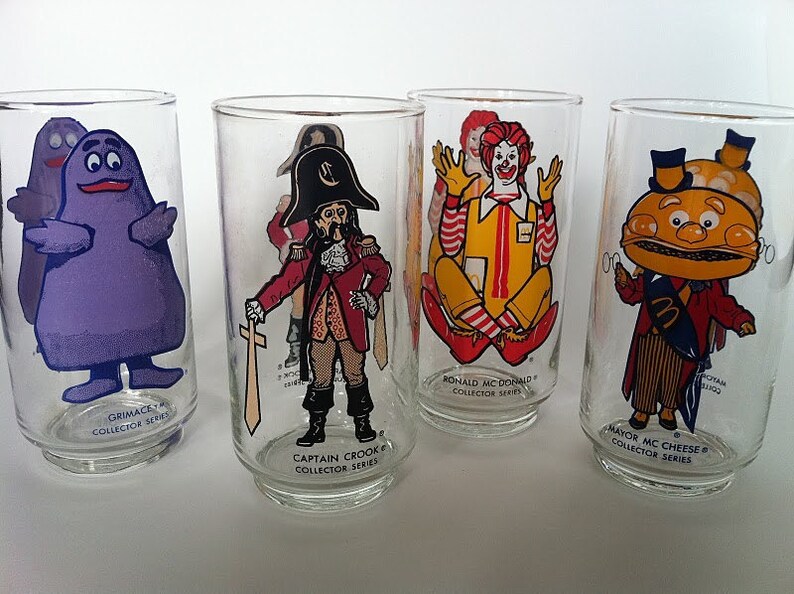 Mcdonald's Collector Glasses 1970's Set of 4 Etsy