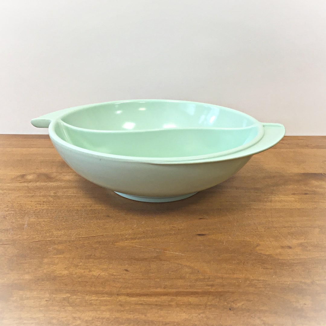 Mint Green Melmac Bowl Melamine Boontonware Divided Serving Dish Etsy