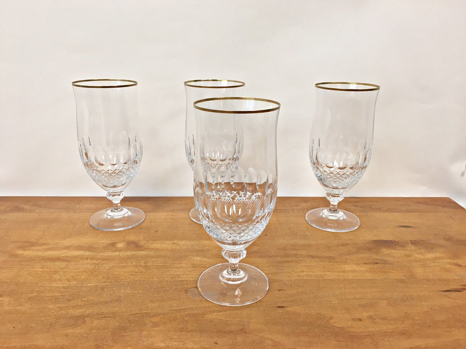 Mikasa Gold Crown Crystal Iced Tea Glasses Stemware Water Etsy