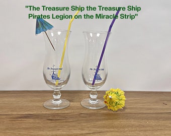 The Treasure Ship Panama City Souvenir Glass Memoribilia 1980s Florida