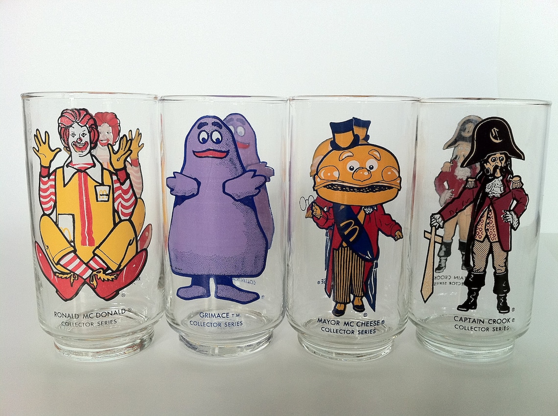 Mcdonald's Collector Glasses 1970's Set of 4 Etsy