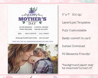 Volantino mini sessione per la festa della mamma, scheda - Download istantaneo