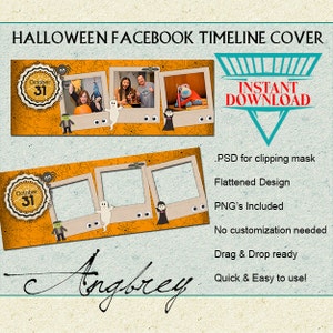 Halloween Facebook Timeline Cover, Photoshop Templates, INSTANT DOWNLOAD