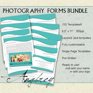Photographer Forms Bundle, Photoshop Templates, Instant Download