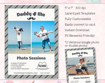 Festa del papà, Daddy & Me Mini Session Flyer, Card- Download istantaneo