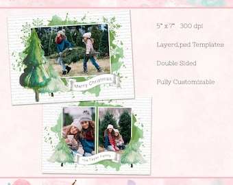 Cartolina di Natale, 5x7 Card (bifacciale) - Instant Download