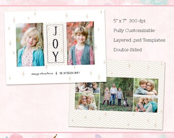 Modello per biglietto di Natale, biglietto di auguri 5x7 (bifacciale) - Download istantaneo