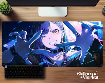 Cute Anime Girl Waifu Deskmat | Mouse Pad | Gaming Desk Mat | Neoprene Mousepad | Office Desk Accessory | Anime Lover Gift