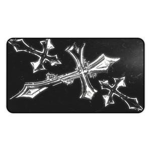 Y2K Gothic Cross Mousepad XL | Black White Edgy Gaming Desk Mat | Aesthetic Gift Gamer image 4