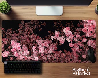 Sakura Cherry Blossom Mousepad XL | Japanese Gaming Desk Mat | Pink Nature Gift Gamer