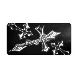 Y2K Gothic Cross Mousepad XL | Black White Edgy Gaming Desk Mat | Aesthetic Gift Gamer image 3
