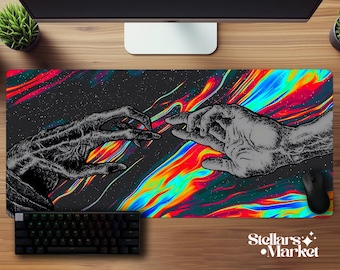 Creation of Adam Dark Deskmat | Greek Mouse Pad | Art Desk Mat | Neoprene Mousepad | Office Desk Accessory | Artist Gift