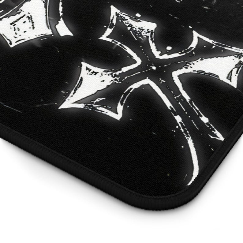 Y2K Gothic Cross Mousepad XL | Black White Edgy Gaming Desk Mat | Aesthetic Gift Gamer image 6