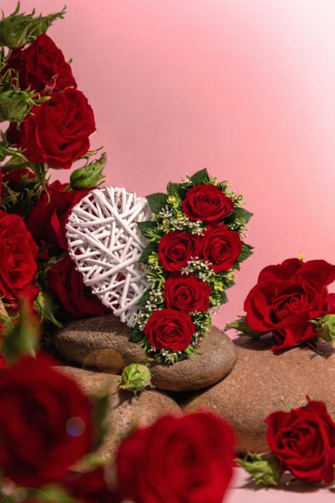 Red Roses Handmade Design Floral Heart With Artificial Red Roses – Handmade Craft Decoration - Etsy