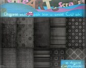 Black Digital Scrapbook Paper Pack - direct download. Black magic. personal and small Commercial use