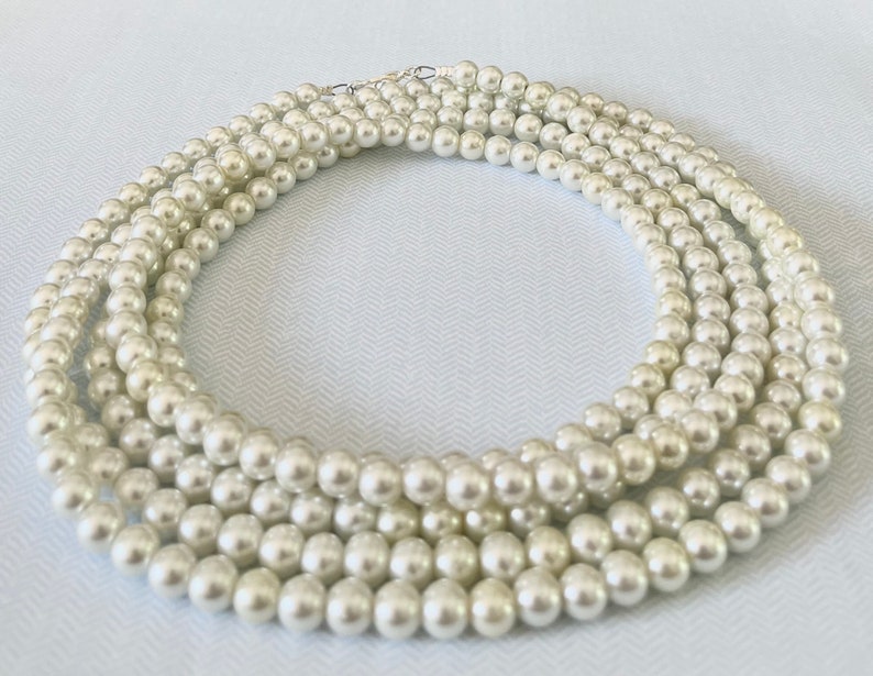 Extra Long Pearl Necklace One Long Strand of Pearls Necklace Etsy