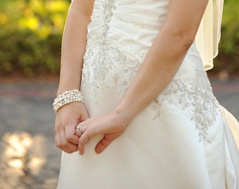 Pearl Bracelet For Brides Ivory Pearl Bracelet Multi Pearl Strands Bracelet Classic Wedding Jewelry Bridal Bracelet In Pearls White