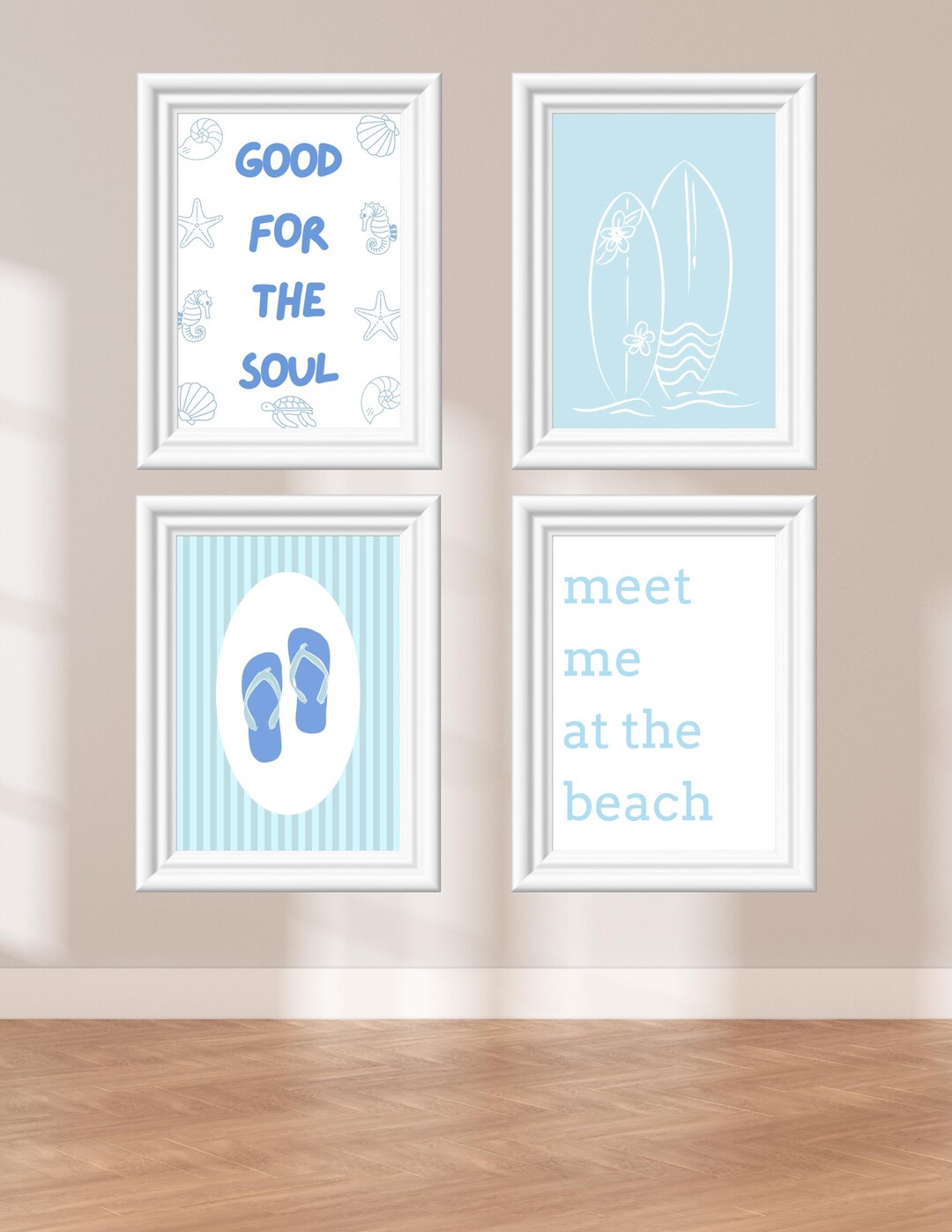 Coastal Gallery Wall Art Prints, Beach House Decor (digital Download ...