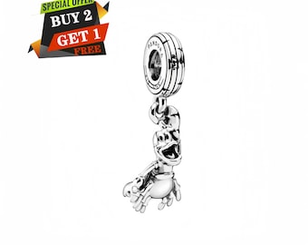 Disney Little Mermaid Sebastian Crab Charm for Bracelet, S925 Sterling Silver, Travel Pendant