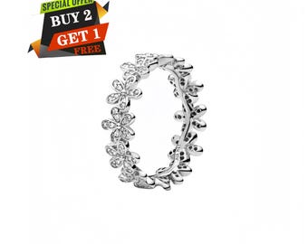 Gänseblümchen Blume Ring, Baumeln Ring, Minimalist Schmuck, S925 Sterling Silber, Reise Anhänger