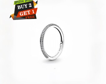 Anillo ME Pavé, Anillo colgante, Joyería minimalista, Plata de ley 925, Colgante de viaje