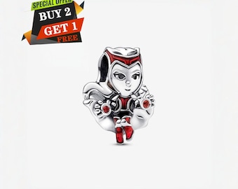 Marvel Scarlet Witch Berlock, Berlocker till Armband, S925 Sterling Silver, Resehänge