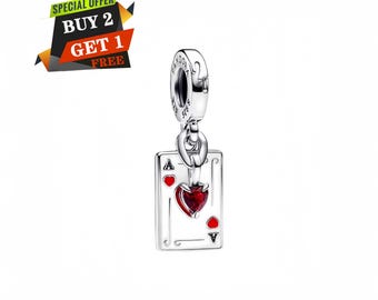 Disney Villains Queen of Hearts Double Dangle Charm, S925 Sterling Silver, Travel Pendant