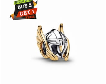 Marvel Thor hjälmberlock, berlocker till armband, 925 sterlingsilver, resehänge