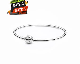 Moments Ball Clasp Armring, Minimalistiska Smycken i Sterlingsilver, Resehänge, Present till henne