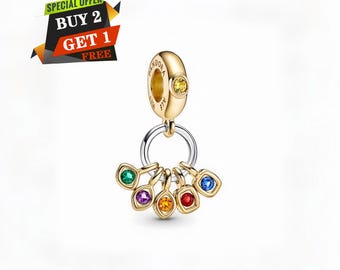 Marvel The Avengers Infinity Stones-hänge, hängen till armband, 925 sterlingsilver, resehänge