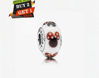 Disney Klassisk Minnie Murano Berlock, Berlocker till Armband, S925 Sterling Silver, Resehänge