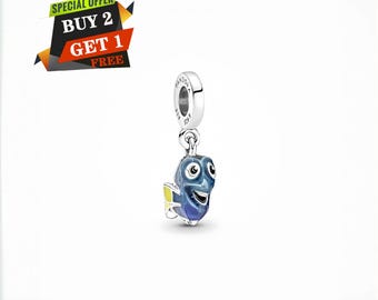 Colgante de Dory de Disney Pixar, dijes para pulsera, plata de ley 925, colgante de viaje