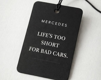 Funny Car Air Freshener, Minimalist Black Round Hanging Freshener with Quote, Handmade Gift for Car Lovers