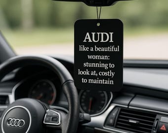 Funny Audi Air Freshener – Black Card Car Humor Accessory