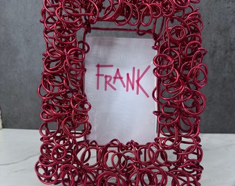 Handmade Anodized Aluminum Photo Frame, Red, 4"x6" window opening