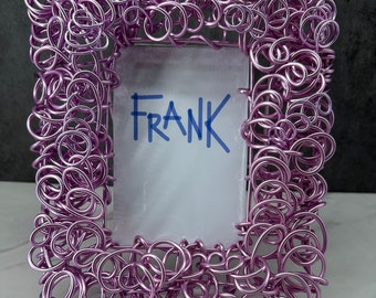 Handmade Anodized Aluminum Photo Frame, Light Pink, 4"x6" window opening