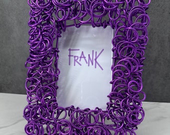 Handmade Anodized Aluminum Photo Frame, Violet, 4"x6" window opening