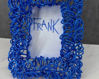 Handmade Anodized Aluminum Photo Frame, Royal Blue, 4"x6" window opening