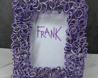 Handmade Anodized Aluminum Photo Frame, Lilac, 4"x6" window opening