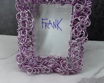 Handmade Anodized Aluminum Photo Frame, Light Pink, 5"x7" window opening
