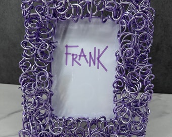 Handmade Anodized Aluminum Photo Frame, Lilac, 4"x6" window opening